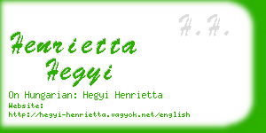 henrietta hegyi business card